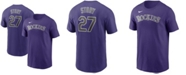 Nike Men's Trevor Story Purple Colorado Rockies Name Number Team T-shirt